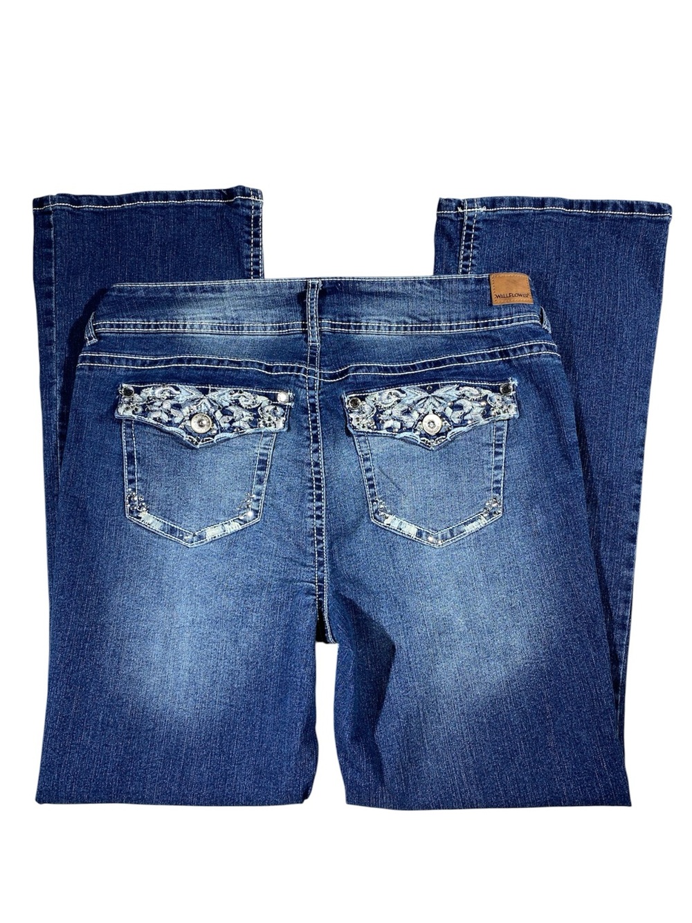 Wallflower Women’s Y2K Curvy Fit Bootcut Jeans Size 15 Rhinestone Pocket